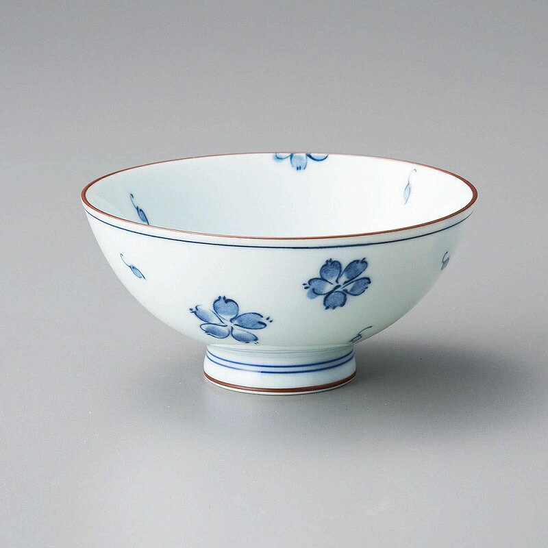 桜ちらし大平茶碗