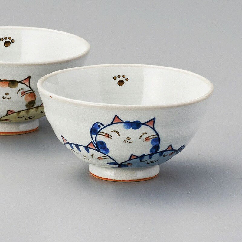 猫づくし飯碗（青）