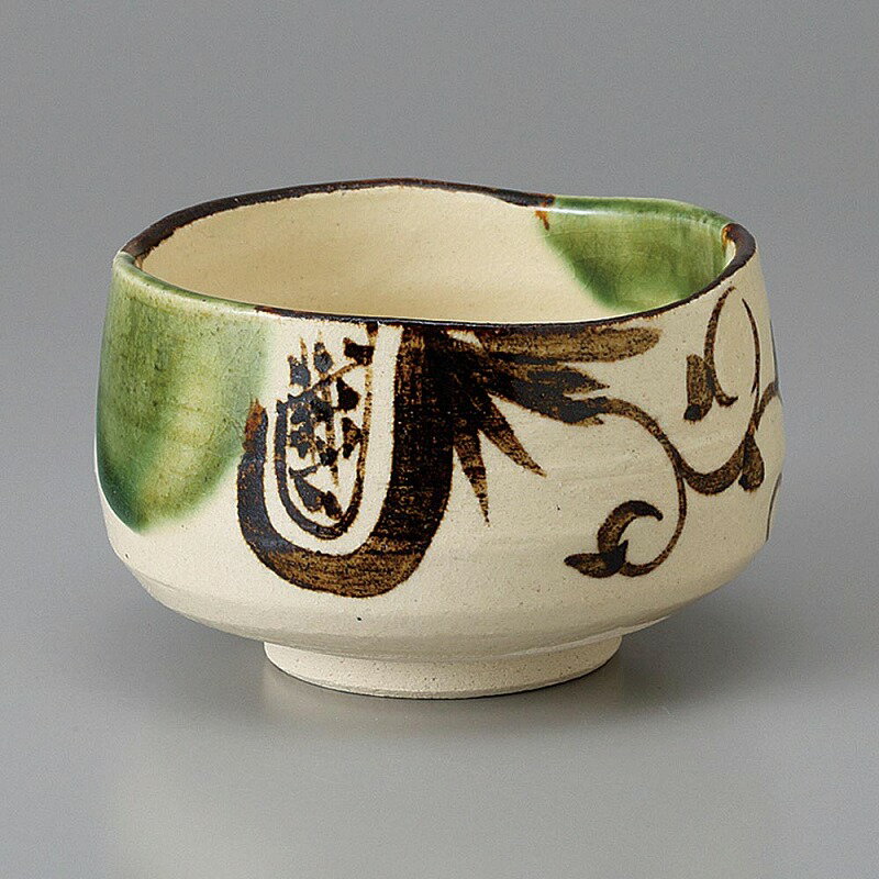 織部紋絵抹茶碗