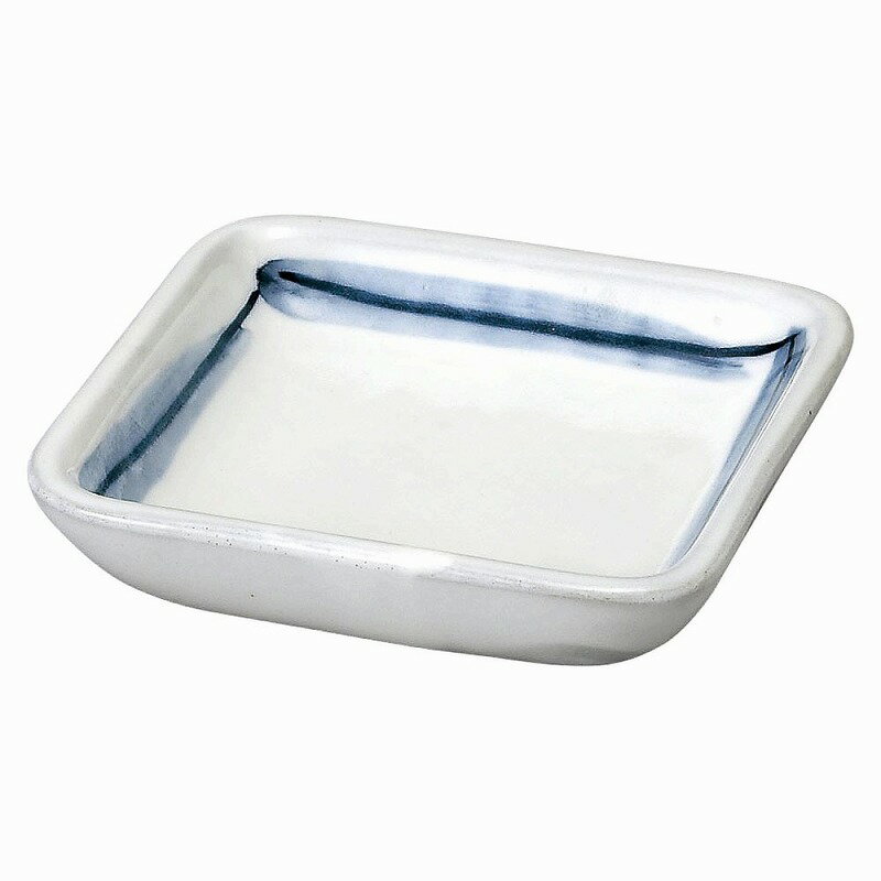 白川志野　角小皿