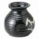 美濃焼 黒藍染笹 1人用そば徳利 7.5×7.5cm 180cc