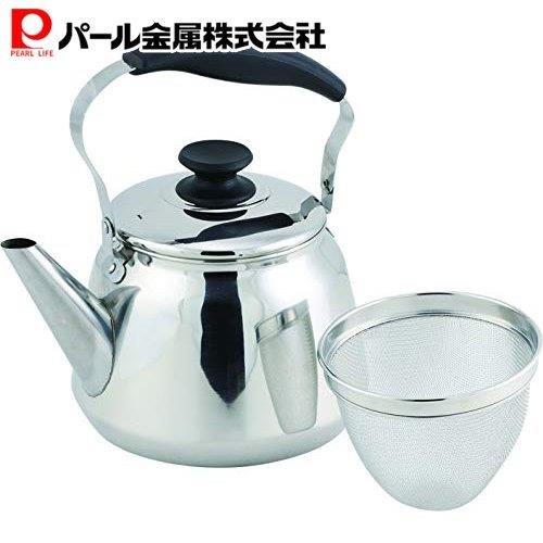 パール金属 フレッティ 18-8ステンレス製広口ケットル3.0L 茶こしアミ付 IH対応 HB-5646