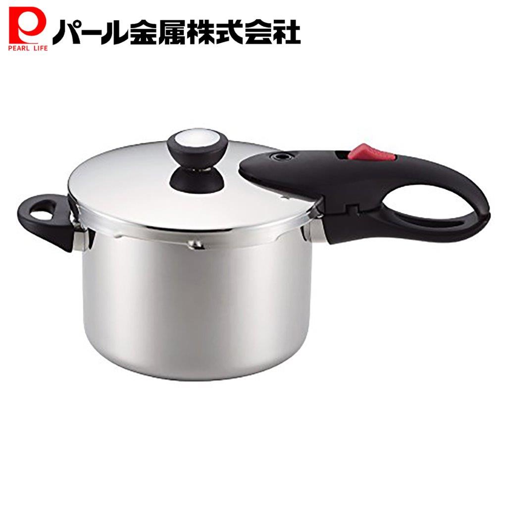 パール金属 片手 圧力鍋 4.5L IH対応 レシピ付 軽量 単層 NEO HB-1735