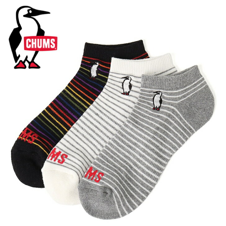 乐天商城 - CHUMS　チャムス3P Booby Border Ankle Socks/3Pブービーボーダーアンクルソックス（ソックス/靴下）