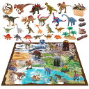 恐竜 おもちゃ 子ども 40点セット 恐竜公園 恐竜フィギュア ダイナソーモデル 恐竜 3歳 4歳 5歳 6歳 おままごと室内ゲーム 恐竜の世界セット 子供 お...