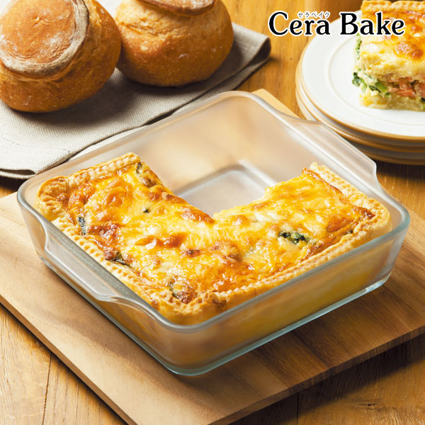 グラタン皿 19×16cm 大皿 スクエア スクエアロースター MS セラベイク CERA BAKE （ こびりつきにくい 耐熱皿 セラミック コーティング 耳付き お手入れ 簡単 洗いやすい 電子レンジ対応 食洗機対応 オーブン対応 ）