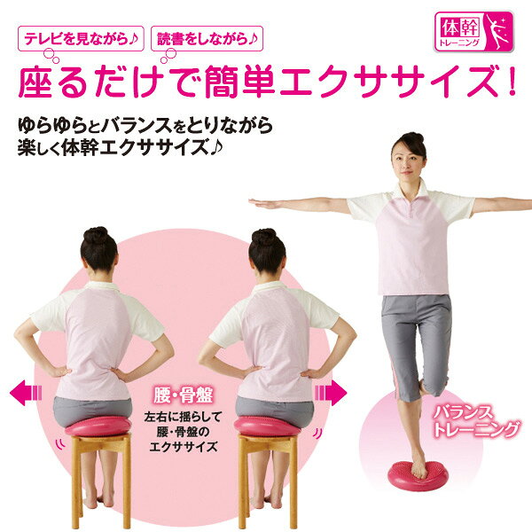 エクササイズ 骨盤バランスクッション 空気入れ付き 体幹トレーニング 室内 運動 （ 体幹ディスク 体幹クッション フィットネス トレーニング ヨガ 体幹 シェイプアップ ピラティス 筋トレ ）格安セール情報　楽天　通販