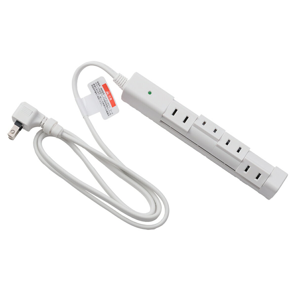 電源ケーブル 延長コード 回転タップ コンセント 4個口 （ 4口 コード付きタップ 1m 雷ガード ...