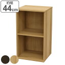 ベースユニット 2段 組合せ家具 VAシリーズ 約幅44cm ( ラック シェルフ 収納 家具 棚 本棚 組合わせ A4対応 飾り棚 ディスプレイ ブラウン ナチュラル )
