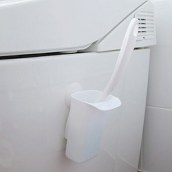 ミニトイレブラシ ケース付き トレピカ ( トイレ掃除 トイレ 掃除 ブラシ ケース コンパクト 吸盤 白 シンプル トイレ掃除用品 トイレ掃除道具 トイレタリー トイレクリーナー トイレ用ブラシ トイレそうじ フチ裏掃除 )