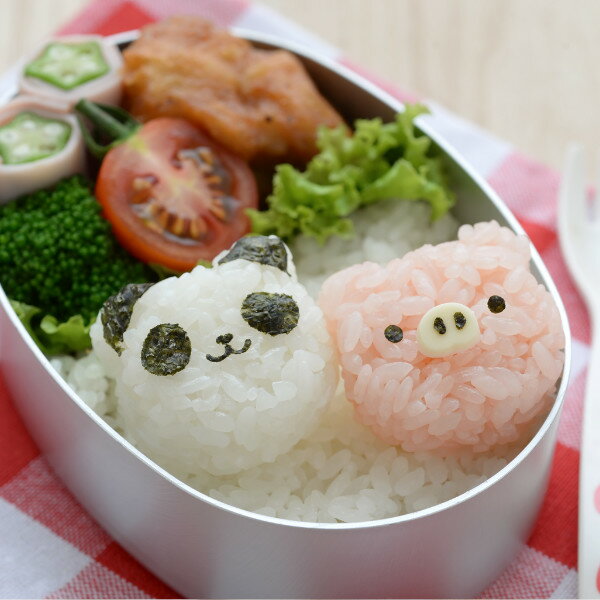 おにぎり型 お弁当グッズ 海苔カッター パンダのこむすび動物園 ( おむすび型 動物 どうぶつ アニマル 押し型 ひと口サイズ デコ弁 時短料理 海苔パンチ 海...