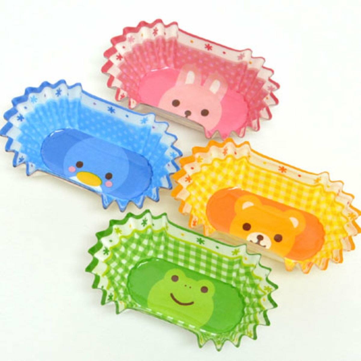 お弁当カップ おかずケース どうぶつ 小判 ( おかずカップ 20枚入り レンジ対応 おかず入れ 弁当 子供 かわいい お弁当グッズ レンジOK おべんとうカッ...