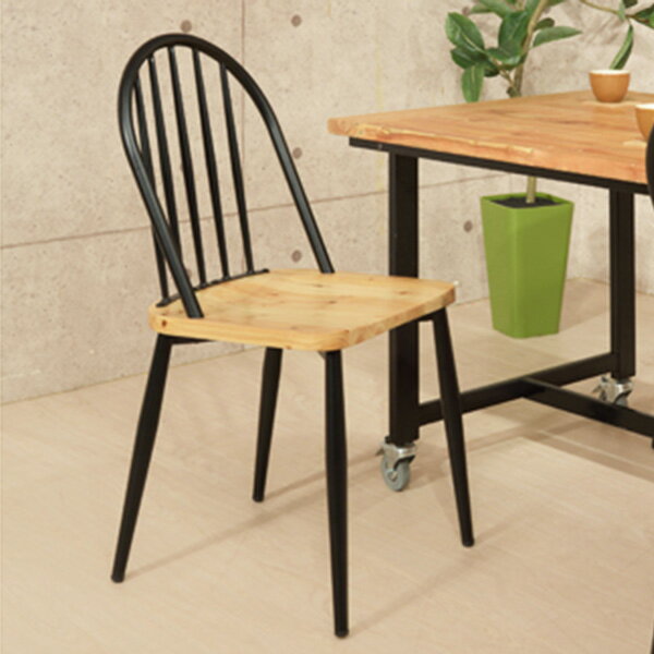 チェア座面高46cmスチール木製天...