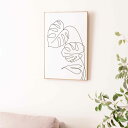アートパネル 40×60cm ラインアート 植物 ( 絵画 絵 アート インテリア 額 額入り 壁掛け 木目調 A2サイズ ボタニカル ポスター アートフレーム...