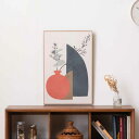 アートパネル 40×60cm 抽象 北欧 ( 絵画 絵 アート インテリア 額 額入り 壁掛け 木目調 A2サイズ モダン 抽象画 ポスター アートフレーム ア...