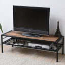 テレビ台 ローボード GRANT 天然木 スチールフレーム 幅120cm ( 送料無料 テレビボード TV台 TVボード AV収納 AVボード オイル仕上げ センターテーブル ローテーブル 収納ラック付 木製天板 アイアンフレーム スタイリッシュ クール アジャスター付 )