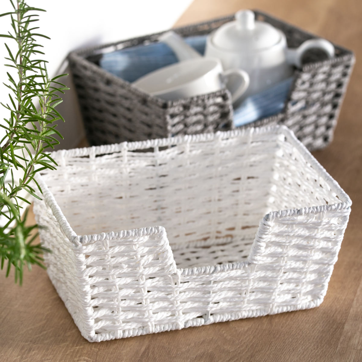 収納ボックス 幅24×奥行17×高さ11cm Sサイズ バスケット ( ペーパーバスケット 収納バスケット カゴ 籠 収納かご 収納 キッチンストッカー キッチン収納 紙製 小物収納 小物ケース )