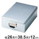 収納ボックス トタン収納 ハーフ ブリキ ふた付き 幅26×奥行38.5×高さ12cm ( 収納ケース 収納 ボックス ケース 収納箱 蓋付き 持ち手付き スチール製 小物収納 工具箱 工具入れ レトロ インテリア おしゃれ 角型 整理整頓 )