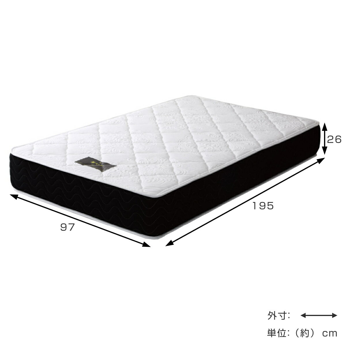 マットレス シングル 夜香プレミアム ポケットコイル 圧縮梱包 ( 耐圧分散 高反発 ウレタン 硬め 寝心地 快適 寝返り 日本製 厚さ26cm 並行配列 平行配列 抗菌 防臭 防ダニ 耐久性 ) [3]