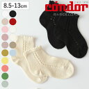 靴下 condor 子供 8.5cm~13cm サイド オープンワーク パール ショートソックス ( コンドル ソックス ベビー用靴下 ベビー キッズ くつ下 くつした 綿 コットン 丈夫 8.5 9 9.5 10 10.5 11 11.5 12 12.5 13 cm )