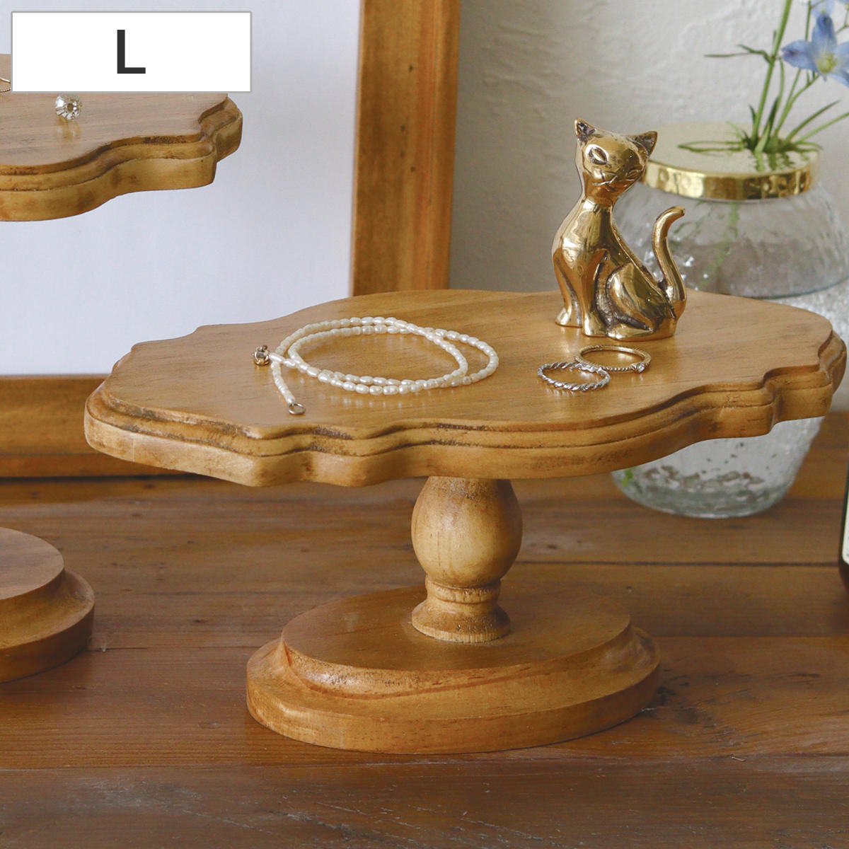 アクセサリースタンド ナインマーケ パイン デコレーションスタンドL ( ディスプレイ コレクション スタンド テーブル 飾り台 収納 オブジェ 天然木 Lサイ...