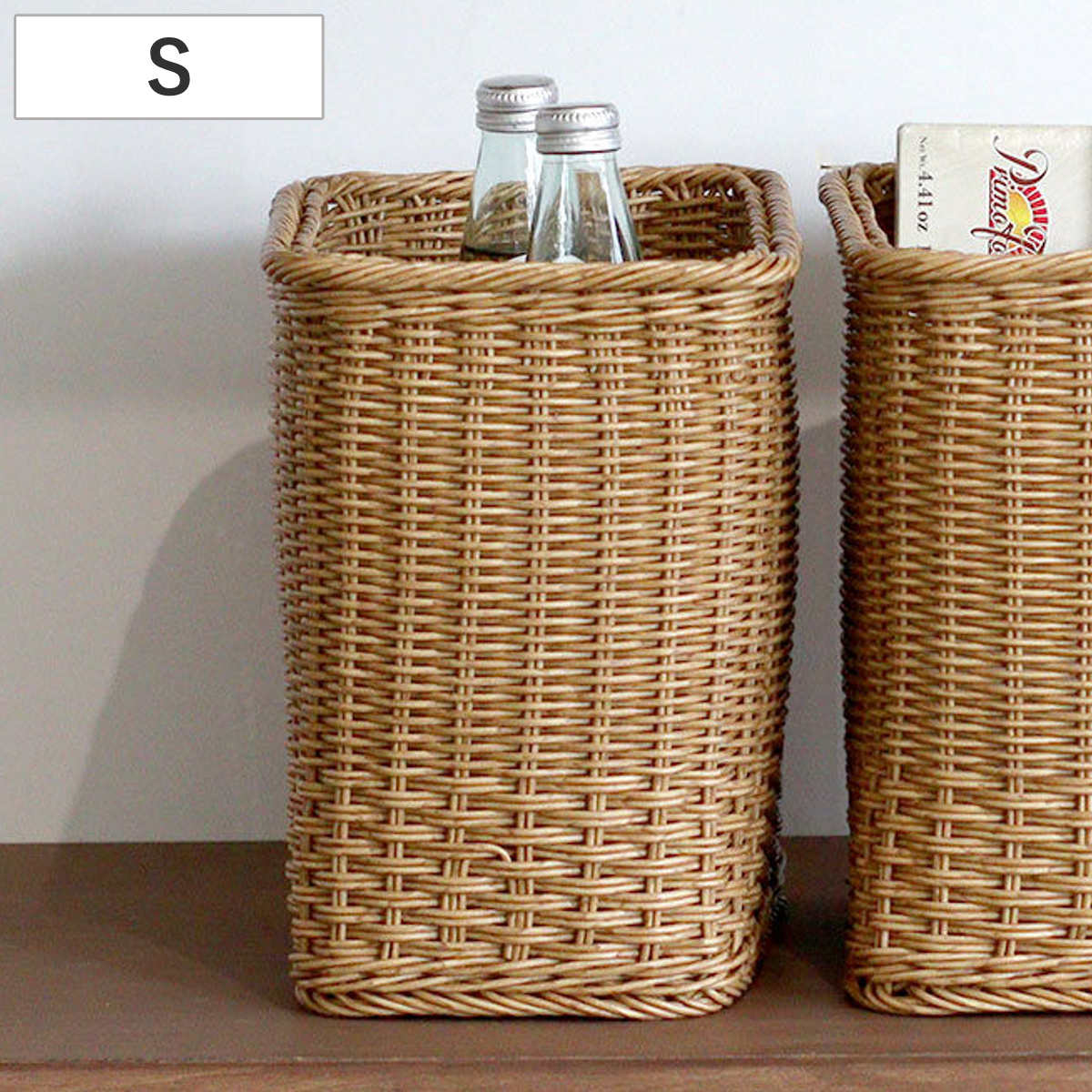 バスケット 収納 ユティルナイール スタンダードストレージ ハイ S （ 幅18×奥行26×高さ25.5cm かご カゴ 天然素材風 手編み 水に強い 収納かご 小物収納 ストック キッチン リビング 小物入れ おしゃれ ハンドメイド 深型 ）
