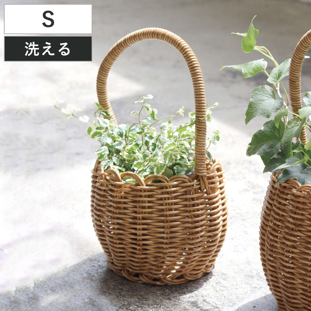 楽天市場】ラタン バスケット（サイズ（植木鉢）～ 3号