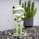 ガーデン オーナメント クローバーとカエル Copeau ( コポー カエル コポタロウ 置物 飾り クローバー 花 庭 玄関 かえる 蛙 麦わら帽子 グッズ ...