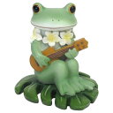 コポー プルメリアとウクレレ カエル 置物 ( Copeau 置き物 コポタロウ 玄関 かえる 蛙 グッズ マスコット ミニチュア 雑貨 オーナメント インテリア 飾る かわいい 可愛い オブジェ リビング 卓上 机上 小さい )