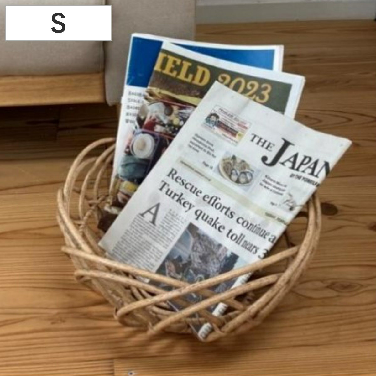 バスケット ブルーメ アラログバスケット S （ フェイクアラログ ラタン風 かご カゴ 収納 小物入れ 小物収納 透かし編み お菓子 果物 雑誌 収納バスケット おしゃれ 見せる収納 インテリア スリッパ リビング キッチン 玄関 ）