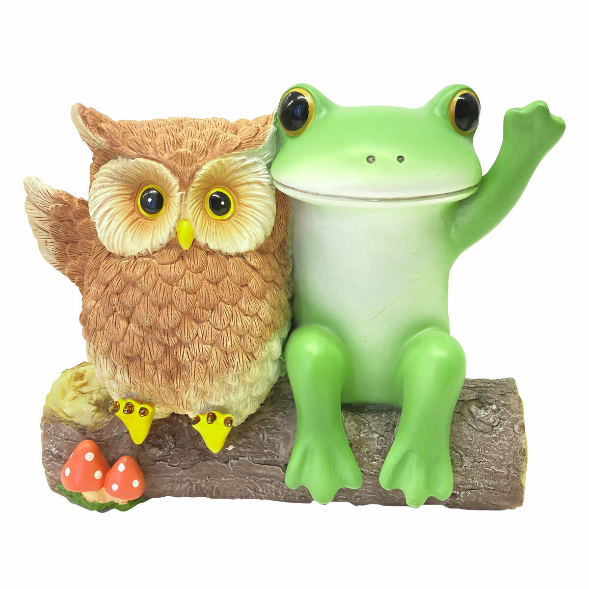コポー フクロウとごあいさつ カエル 置物 （ Copeau 置き物 コポタロウ かえる 蛙 グッズ マスコット ミニチュア 雑貨 オーナメント インテリア 玄関 飾る かわいい 可愛い オブジェ リビング 卓上 机上 小さい デスク ）