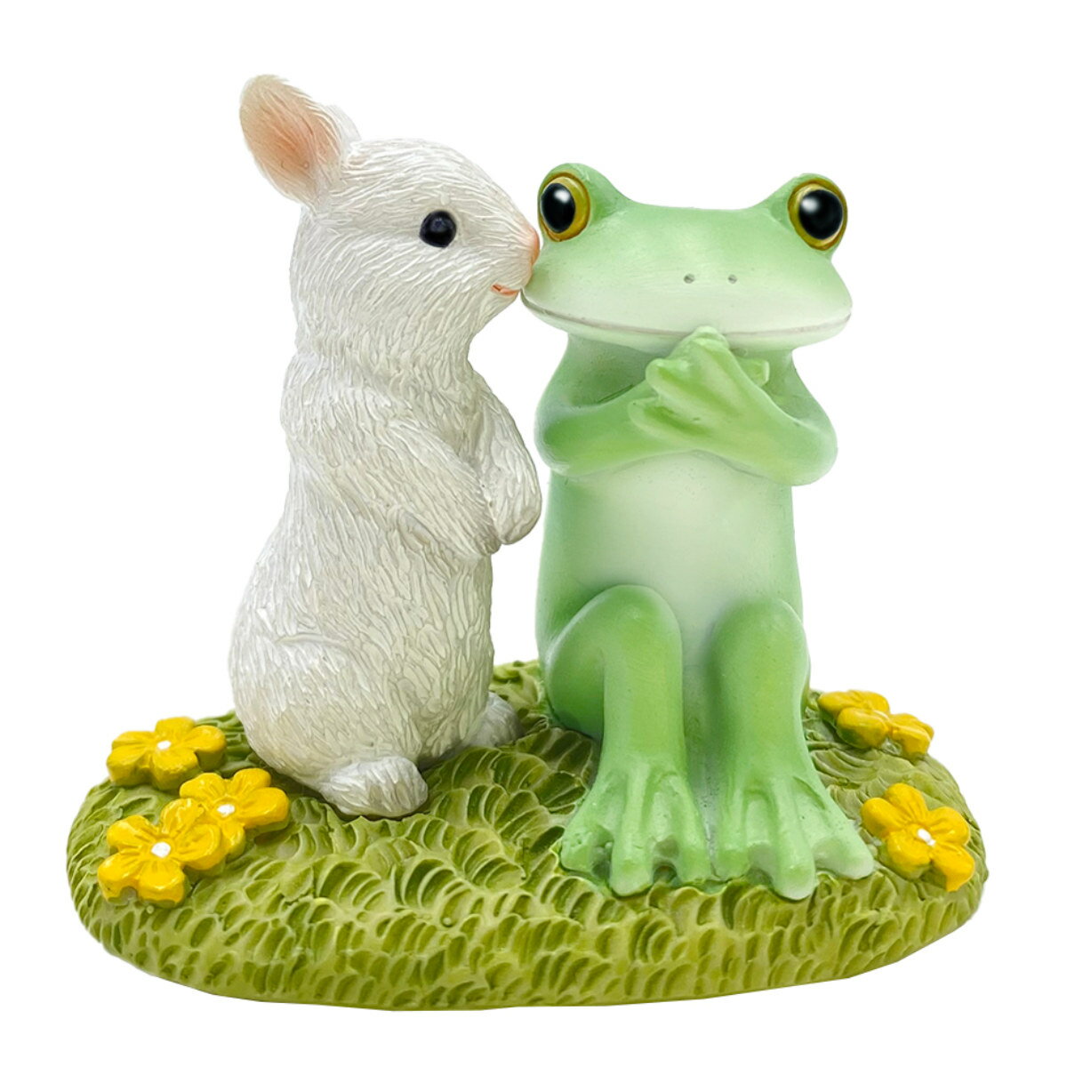 コポー シロウサギのキス カエル 置物 （ Copeau 置き物 コポタロウ かえる 蛙 グッズ マスコット ミニチュア 雑貨 オーナメント インテリア 玄関 飾る かわいい 可愛い オブジェ リビング 卓上 机上 小さい デスク ）