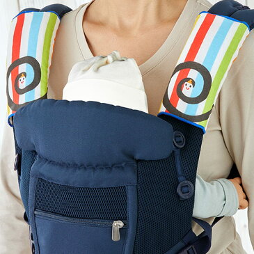 ベルトカバー しましまぐるぐる 2枚入 綿100% 日本製 ベビーカー 抱っこ紐 ( よだれカバー 抱っこひも カバー よだれ キャラクター しまぐる よだれパッド ショルダーカバー 赤ちゃん ベビー )