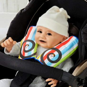 ベルトカバー しましまぐるぐる 2枚入 綿100% 日本製 ベビーカー 抱っこ紐 ( よだれカバー 抱っこひも カバー よだれ キャラクター しまぐる よだれパッド ショルダーカバー 赤ちゃん ベビー )