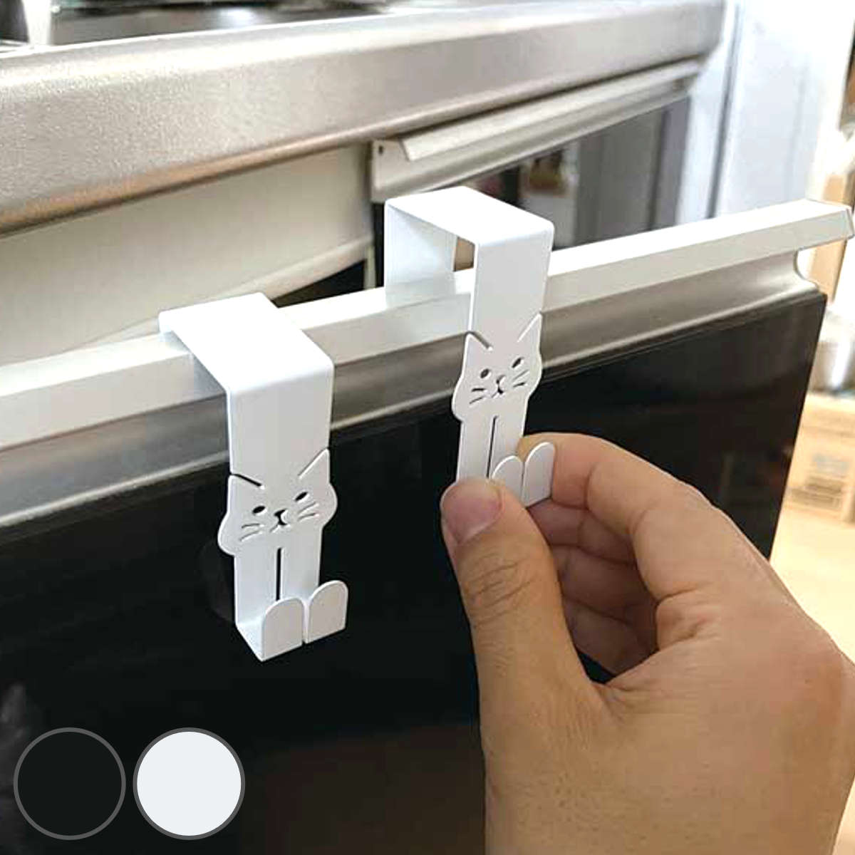 キッチンフック セット 2個組 NEKO DECO KITCHEN 猫 （ フック ごみ袋掛け レジ ...