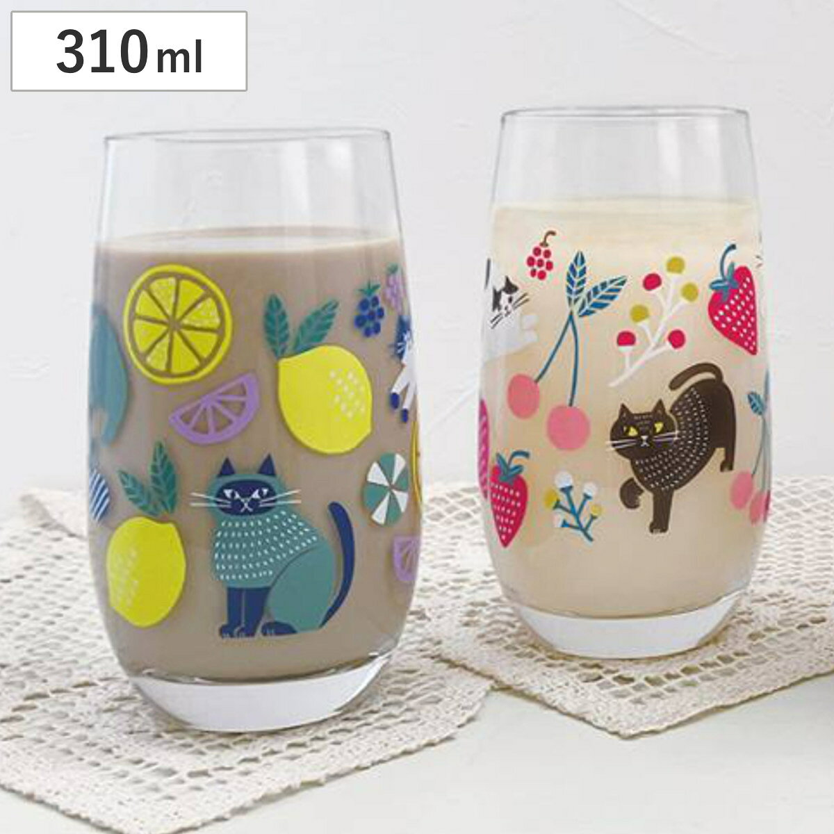 グラス fikalyckaグラス L （ 310ml コップ タンブラー 食器 ガラス 北欧風 北欧 ねこ ネコ 猫 花 フラワー ） livingut-10242434 リビングート 楽天市場店 パッケージ画像