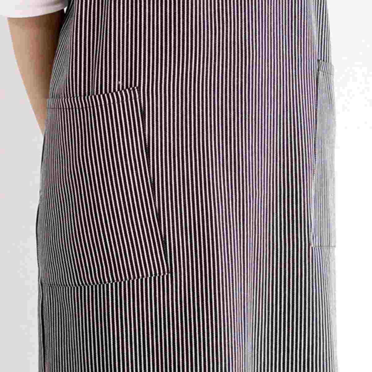 エプロン atelier Nuuit ストライプ ヒッコリー クロスオーバーエプロン （ アトリエヌイ 台所エプロン おしゃれ ポケット付き ワンピース 綿100％ 首掛け 胸当て 大人用 ヒッコリーストライプ かわいい レディース かぶるだけ ）