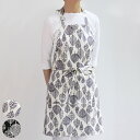 エプロン atelier Nuuit プリント ショートエプロン ( キッチンエプロン 胸当てエプロン アトリエヌイ 綿100% 北欧 北欧風 おしゃれ リーフ...