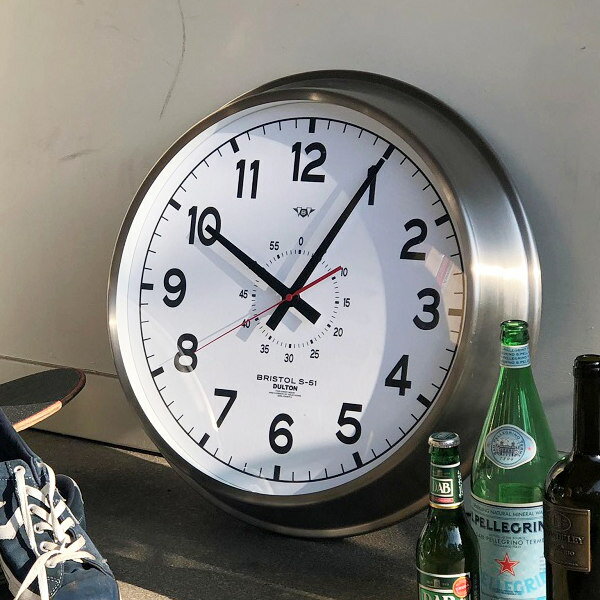 掛け時計 幅52cm BRISTOL 時計 DULTON ダルトン 大きい 大き目 おしゃれ （ 送料無料 掛時計 壁掛け 壁掛け時計 クロック ウォールクロック シンプル スチール アナログ ）