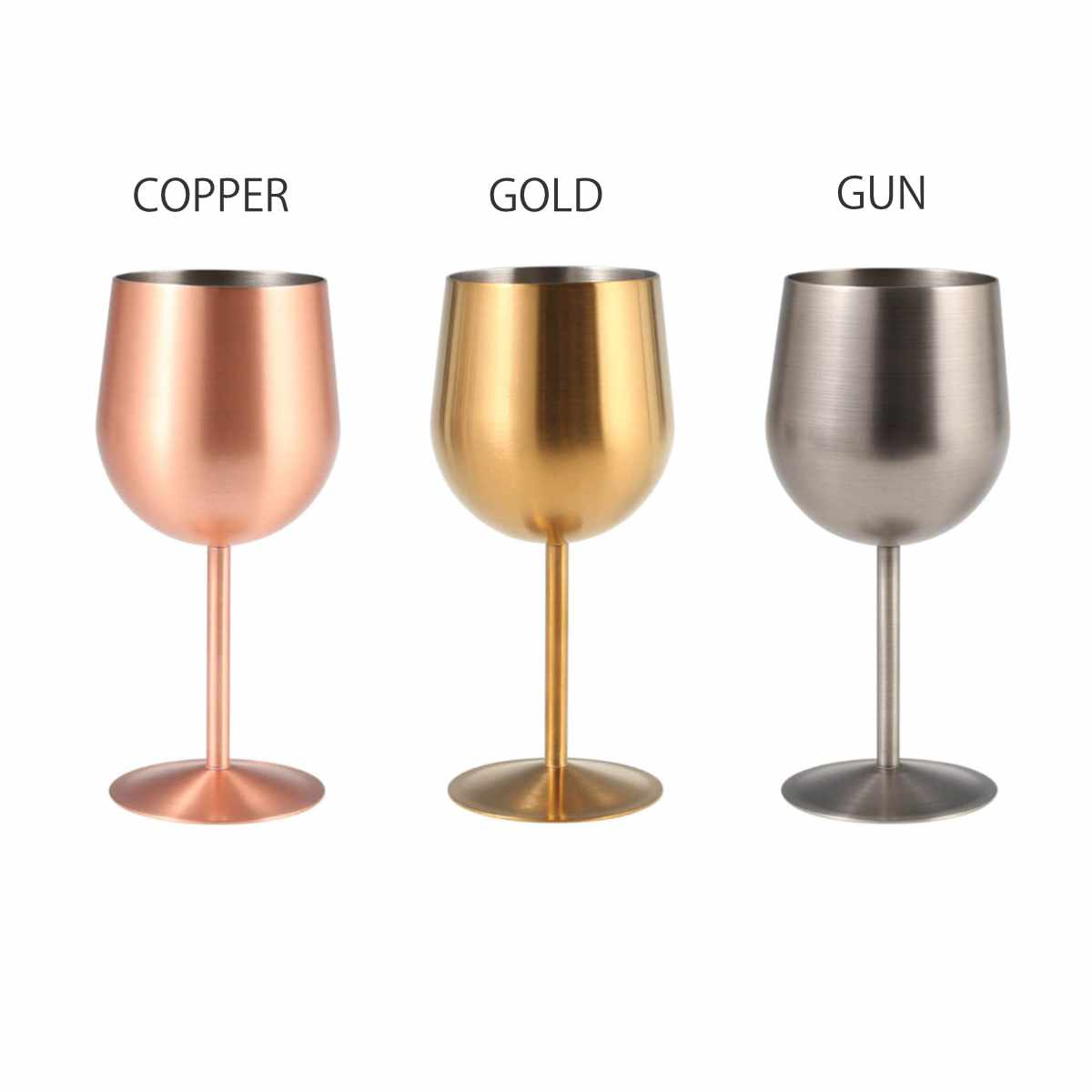 ワイングラス 350ml STAINLESS STEEL WINE GLASS M.COPPER GOLD GUN （ ステンレス グラス コップ おしゃれ ワイン ディナー カップ 赤ワイン 白ワイン カクテル お酒 ボックス入り ギフト ステンレス製 ） livingut-10217610 リビングート 楽天市場店 サンプル画像2