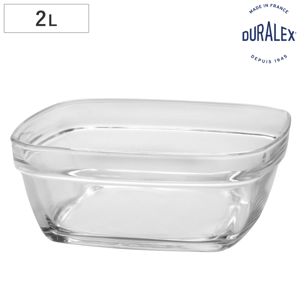 DURALEX デュラレックス カレボウル 2000cc （ 食洗機対応 電子レンジ対応 ガラスボウル メイン料理 つくりおき ガラス食器 全面物理強化ガラス サラダ メイン 大きめ 耐熱性 においつきにくい 割れにくい おしゃれ 2L ）