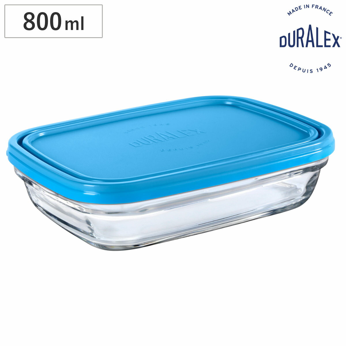 DURALEX デュラレックス カレボウル 800cc 19cm フタ付き （ 食洗機対応 電子レンジ対応 サラダボウル シリアルボウル ガラス食器 全面物理強化ガラス サラダ ヨーグルト フルーツ レトロ 耐熱性 800ml ）