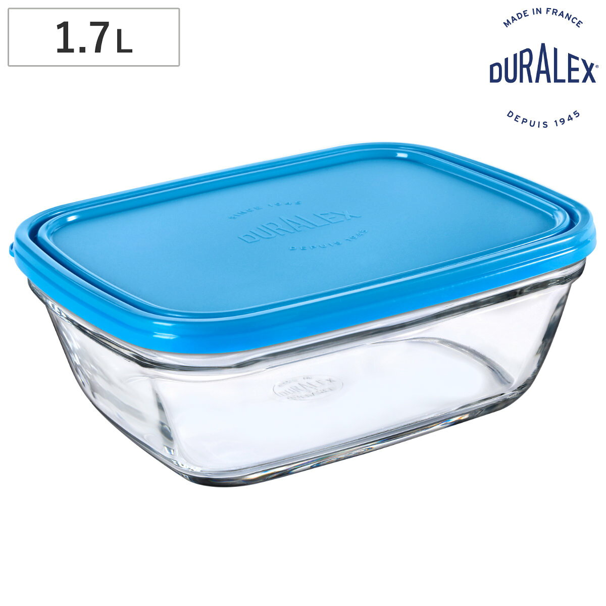 DURALEX デュラレックス カレボウル 1700cc 21cm フタ付き （ 食洗機対応 電子レンジ対応 ガラスボウル メイン料理 つくりおき ガラス食器 全面物理強化ガラス サラダ メイン 大きめ 耐熱性 1.7L ）