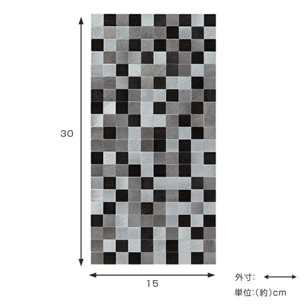 タイルシール タイルシート メタルタイル スモールブラック 耐熱 防水 耐水 （ タイル シール ウォールステッカー リメイクシート インテリアシール インテリアシート DIY キッチン 台所 洗面台 トイレ 壁 水周り 水回り おしゃれ ）