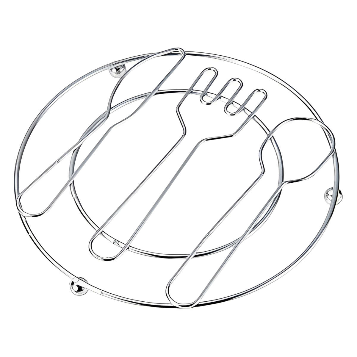 鍋敷 ワイヤー 鍋敷き カトラリー柄 ( なべ敷き 鍋プレート トリベット 丸型 丸 鉄 鍋しき 鍋置き なべしき やかん置き 鍋じき 鍋 ケトル やかん スキ...