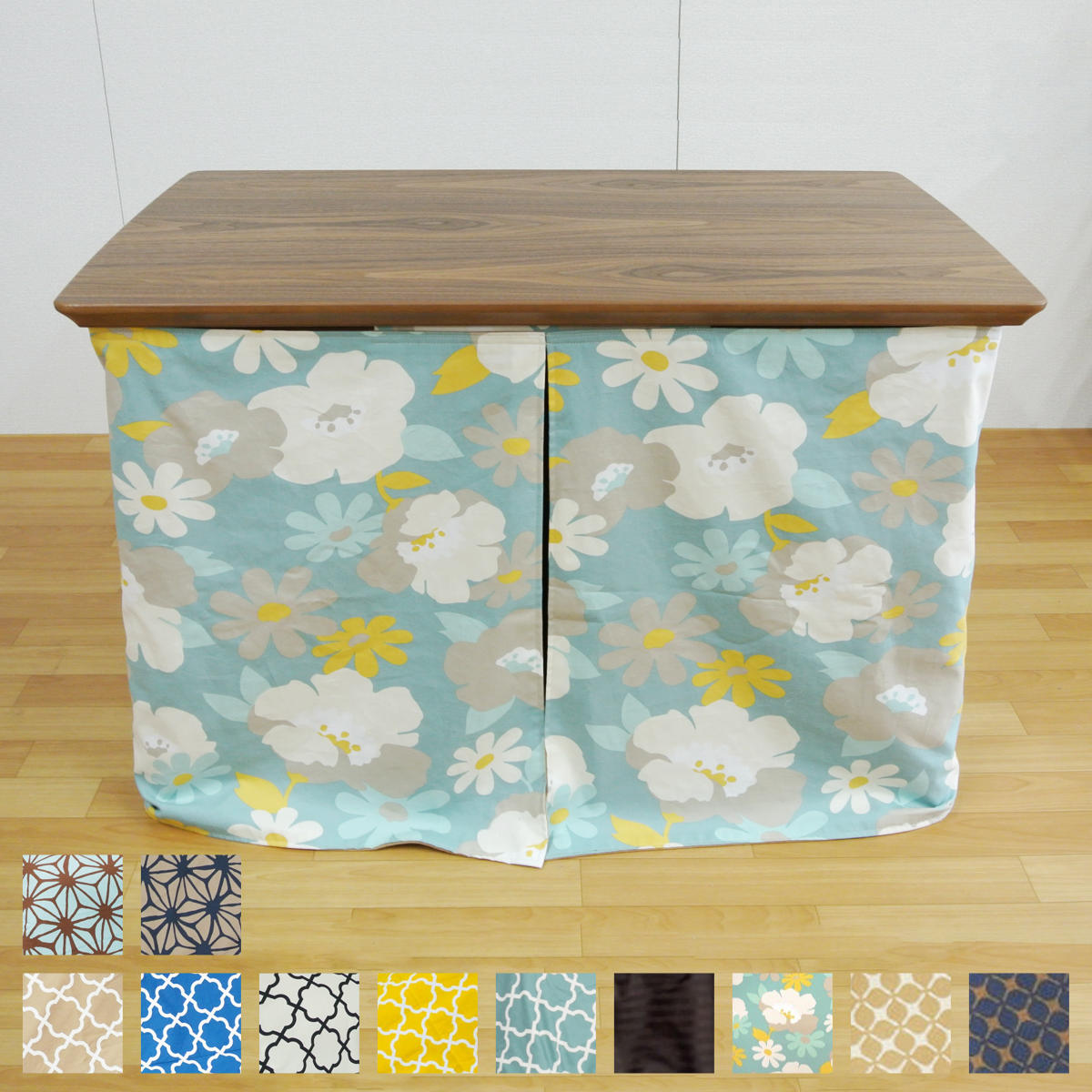 こたつ布団 NEW諏訪120cm専用 スカートタイプ （ 120×60cm 信濃デスクこたつ ハイタイプ用 コタツ布団 カバー こたつ掛け布団 薄手 日本製 起毛素材 ボア スリット入り 高脚用 長方形 幾何学模様 花柄 ストライプ ）