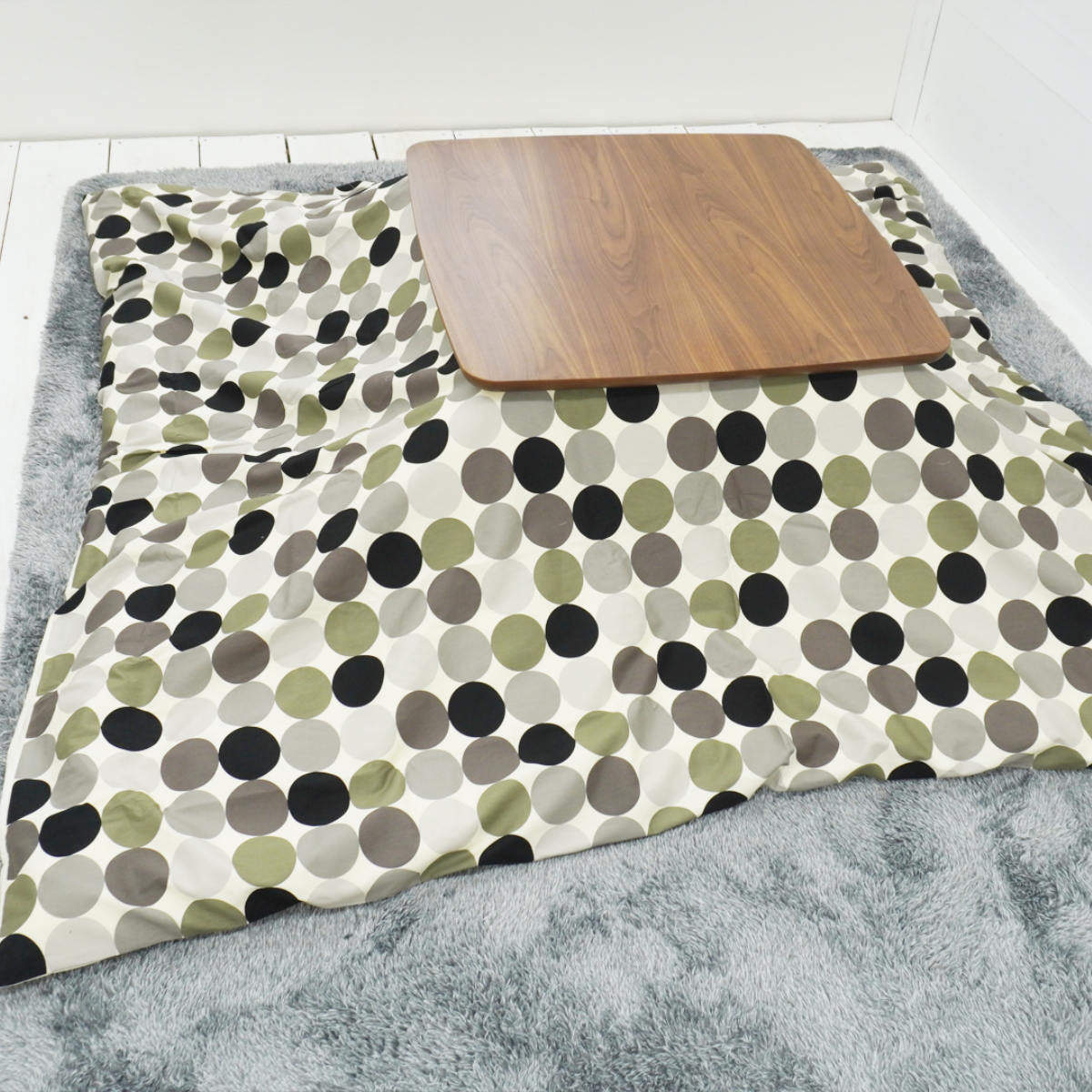 こたつ布団カバー 200×240cm 長方形 綿100% 日本製 ( 送料無料 こたつ布団 カバー コタツ布団 洗える コタツ布団カバー こたつカバー コタツカバー ドット 水玉 北欧風 おしゃれ 国産 紐付き 洗濯 ) [2]
