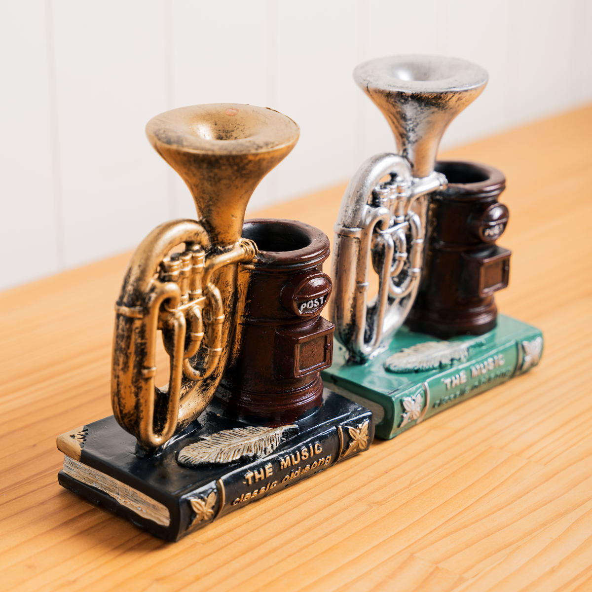 ペン立て アンティーク ペンスタンド ユーフォニアム ( ペンホルダー 文具 デスク収納 文房具 雑貨 デスク 机 オフィス レトロ インテリア ディスプレイ ...