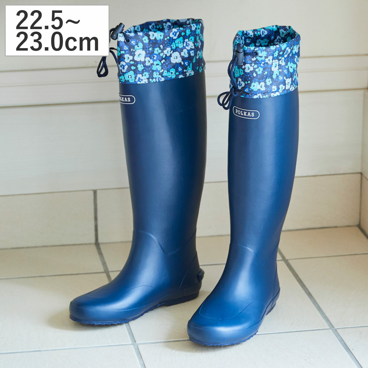 レインブーツ 折りたたみ可能 たためるレインブーツ POLKAS （ 収納袋付き レインシューズ 雨靴 携帯用 ロング丈 折りたたみ ながぐつ コンパクト 携帯 持ち運び レイングッズ レディース メンズ ）