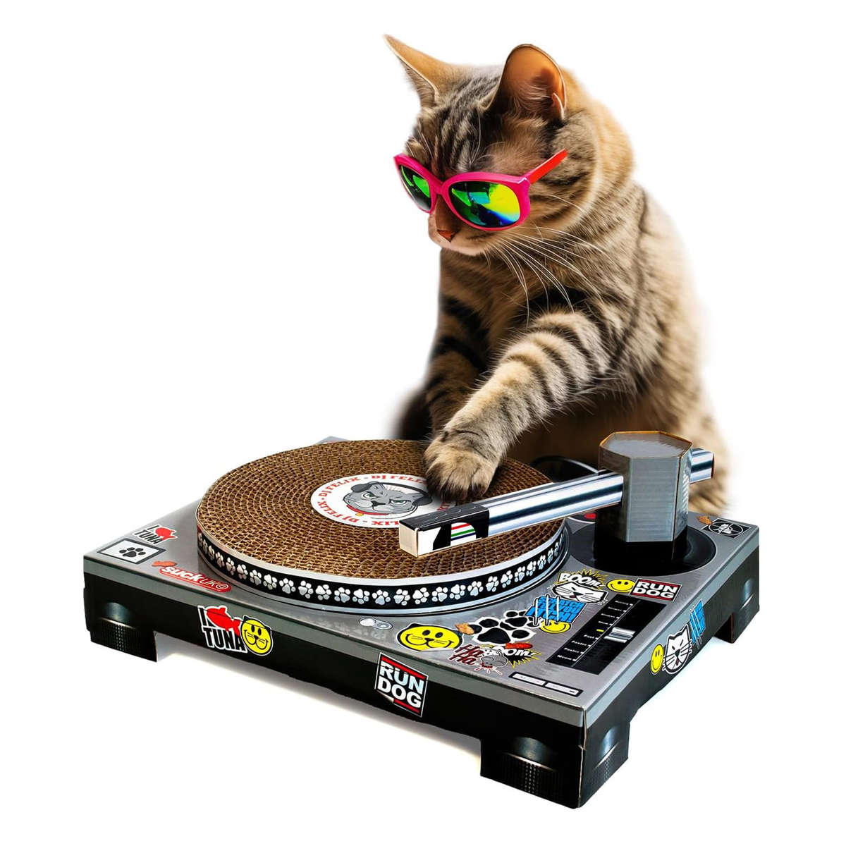 爪とぎ キャットスクラッチャー DJ 猫 SUCK UK ( 爪研ぎ つめとぎ 猫用 段ボール 簡単組み立て ストレス解消 遊び おもちゃ かわいい 爪とぎマッ...